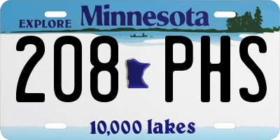 MN license plate 208PHS