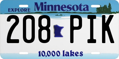 MN license plate 208PIK