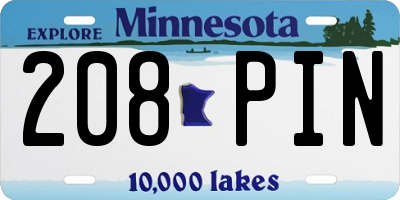 MN license plate 208PIN