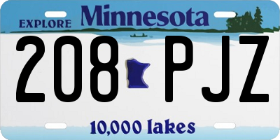 MN license plate 208PJZ