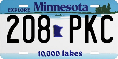 MN license plate 208PKC