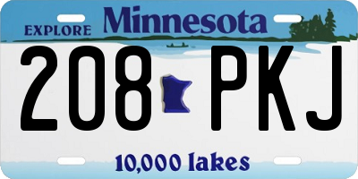 MN license plate 208PKJ