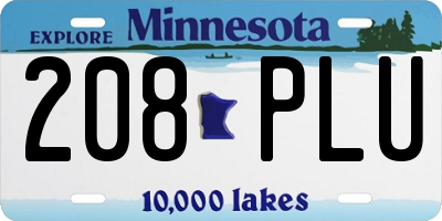 MN license plate 208PLU