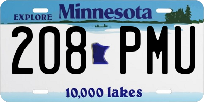 MN license plate 208PMU