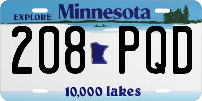 MN license plate 208PQD
