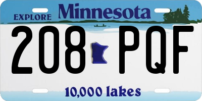 MN license plate 208PQF