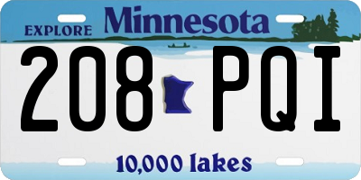 MN license plate 208PQI