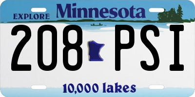 MN license plate 208PSI