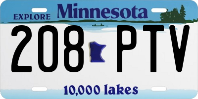 MN license plate 208PTV