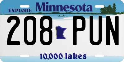 MN license plate 208PUN
