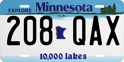 MN license plate 208QAX