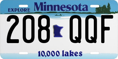 MN license plate 208QQF