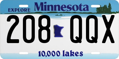 MN license plate 208QQX