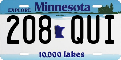 MN license plate 208QUI