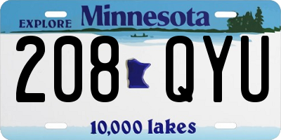 MN license plate 208QYU