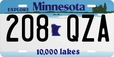 MN license plate 208QZA
