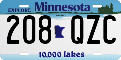MN license plate 208QZC
