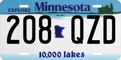 MN license plate 208QZD