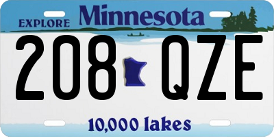 MN license plate 208QZE