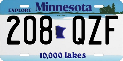MN license plate 208QZF