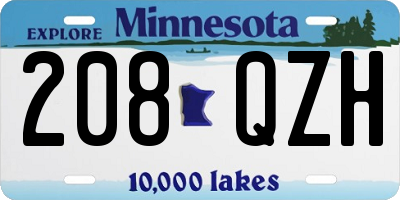 MN license plate 208QZH