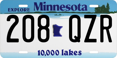MN license plate 208QZR