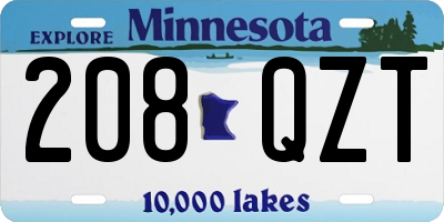MN license plate 208QZT