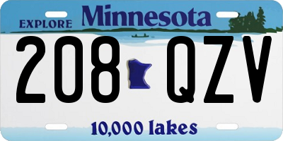 MN license plate 208QZV
