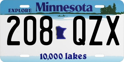 MN license plate 208QZX