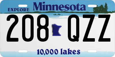 MN license plate 208QZZ