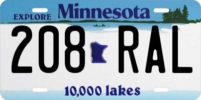MN license plate 208RAL