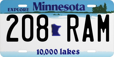 MN license plate 208RAM