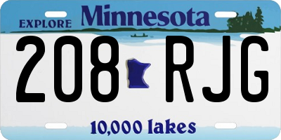 MN license plate 208RJG