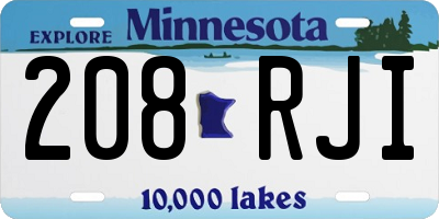 MN license plate 208RJI