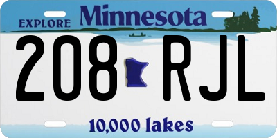 MN license plate 208RJL