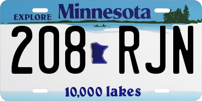 MN license plate 208RJN