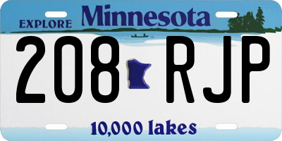 MN license plate 208RJP