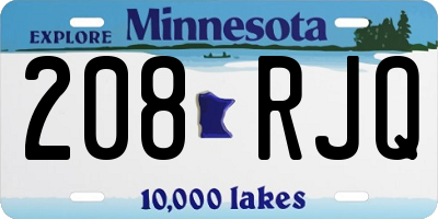MN license plate 208RJQ