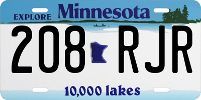 MN license plate 208RJR