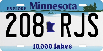 MN license plate 208RJS