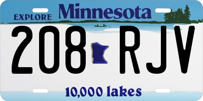 MN license plate 208RJV