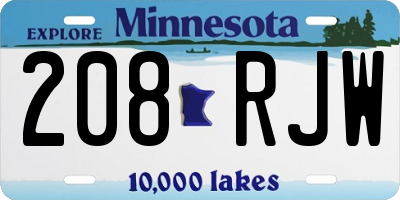 MN license plate 208RJW
