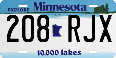 MN license plate 208RJX
