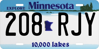 MN license plate 208RJY