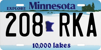 MN license plate 208RKA