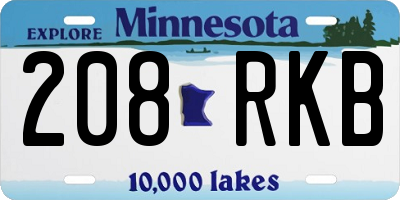 MN license plate 208RKB