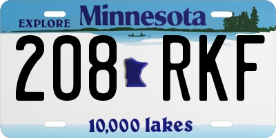 MN license plate 208RKF