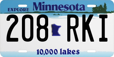 MN license plate 208RKI