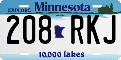 MN license plate 208RKJ