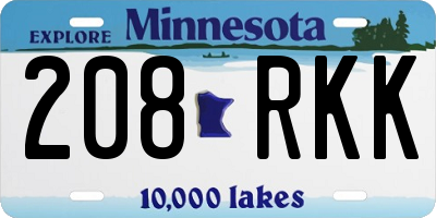 MN license plate 208RKK